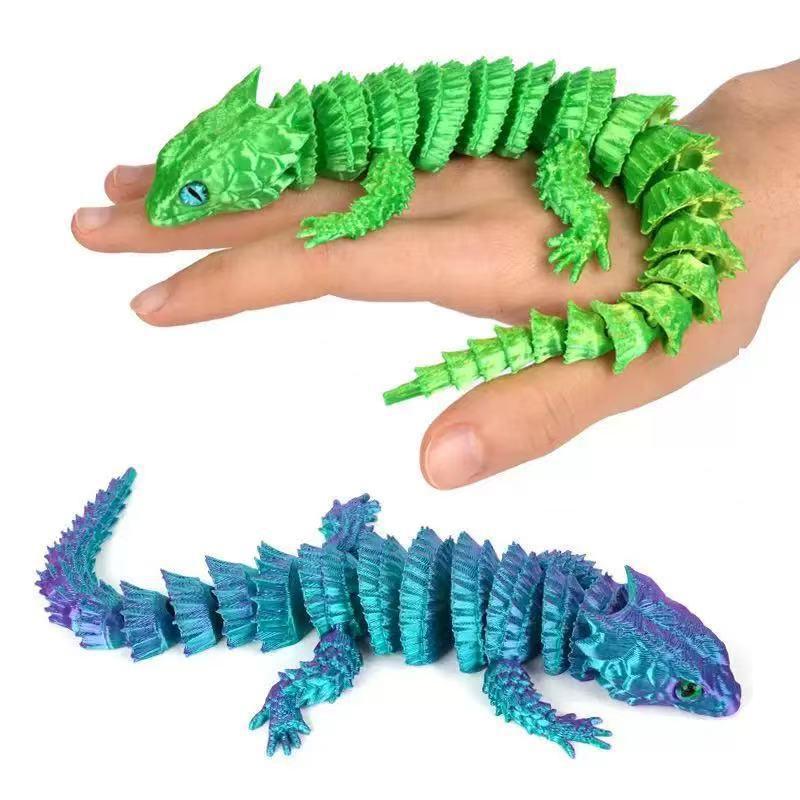 Aquarium Fish Only - 3D Printed Conjoined Lizard Statue Ornaments,