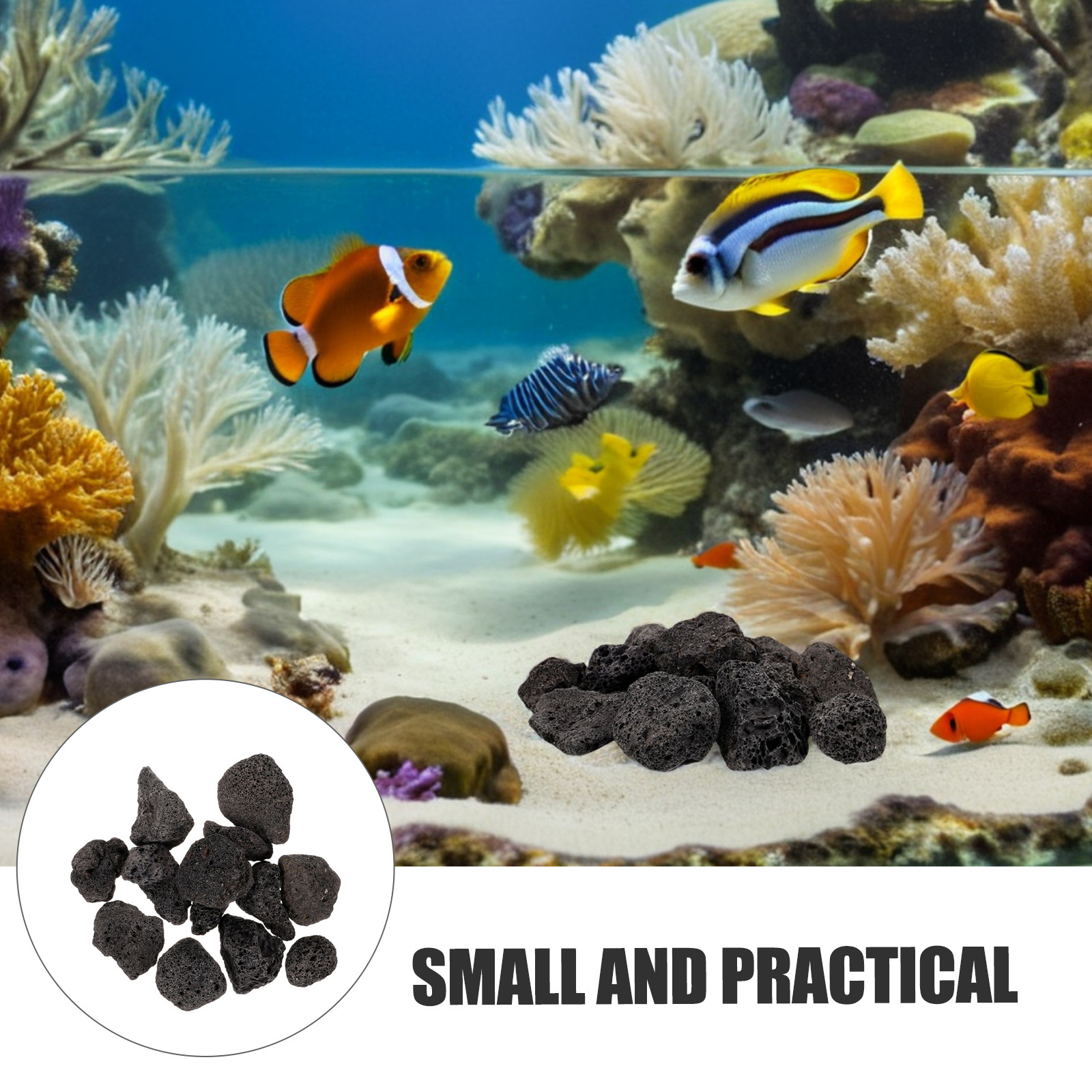 Aquarium Decoration Rock - 1Pack Small Volcanic Rocks Color Difference