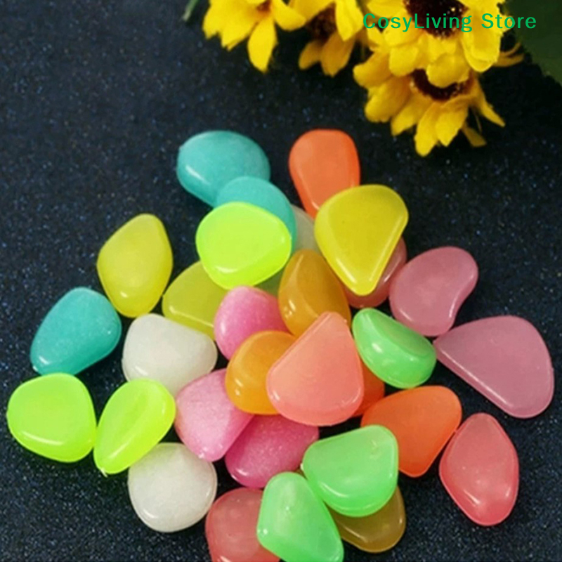 Aquarium Decoration Rock - 100Pcs/Bag Outdoor Luminous Stones Garden Pebbles