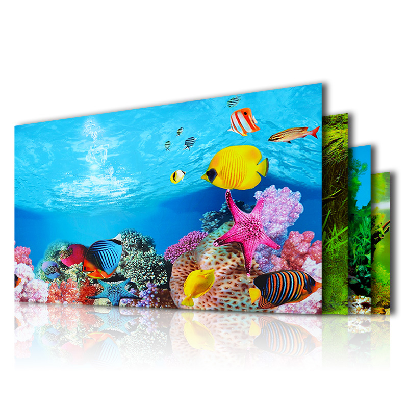 Fish In Aquarium Picture - Fish tank background sticker painting self-adhesive