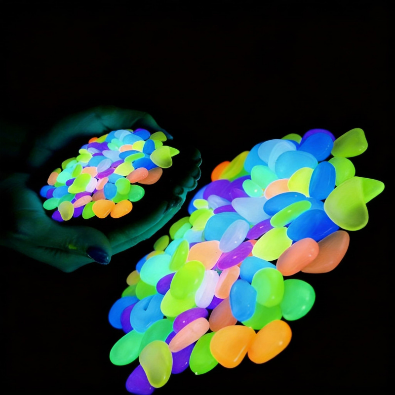 Aquarium Fish Only - Glowing pebbles100-500pcsLuminous resin stones for landscape
