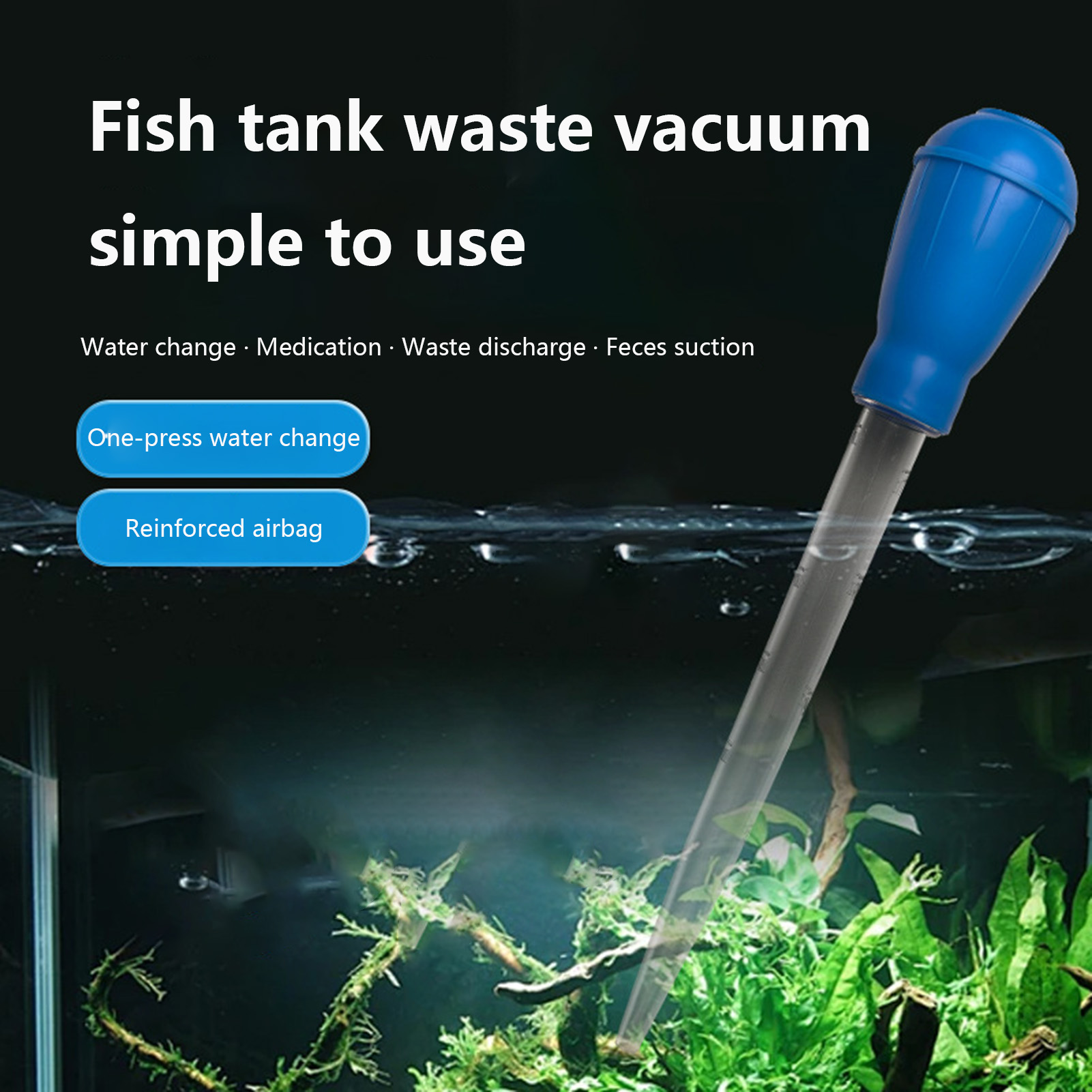 Aquarium Fish Waste Collector - Manual Aquarium Clean Pipette Aquarium Gravel