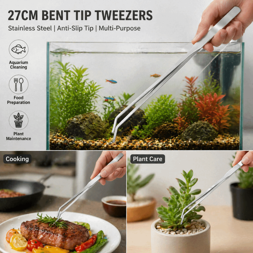 Aquarium Fish Long - Multifunction Stainless Steel Tweezers Long Handle