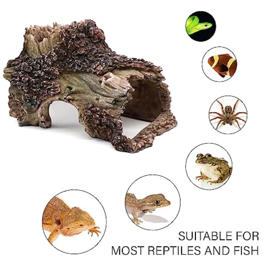 【Spot goods】Tree Trunk Cave Aq - Aquarium Fish Hideout recension och pris