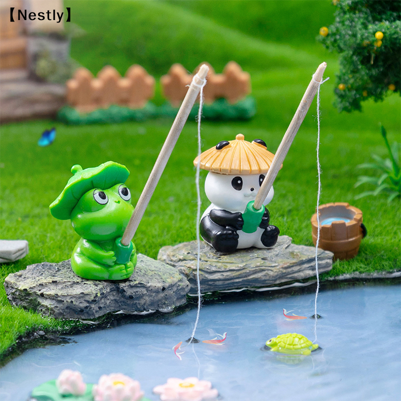 Fishing Frog Panda Figurines O - Aquarium Fish Hideout recension och pris
