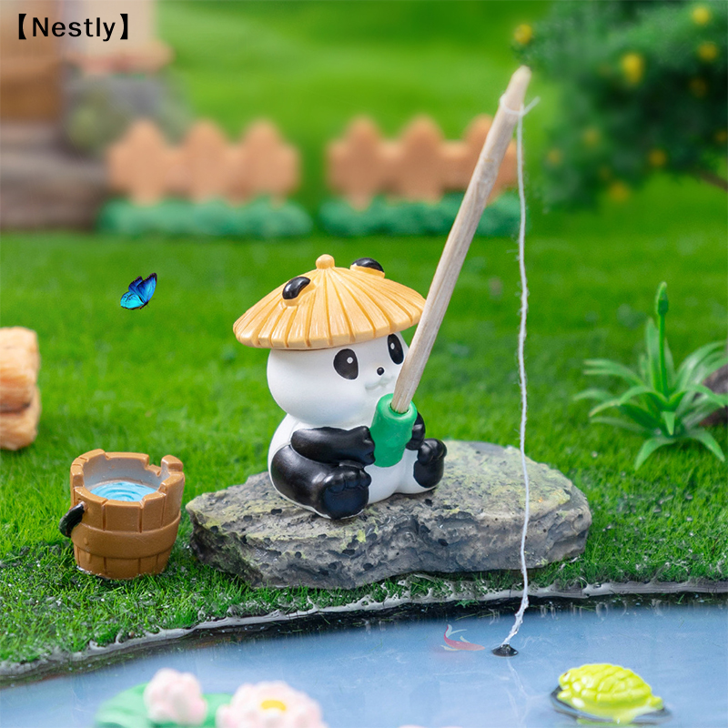 Fishing Frog Panda Figurines O - Aquarium Fish Hideout recension och pris