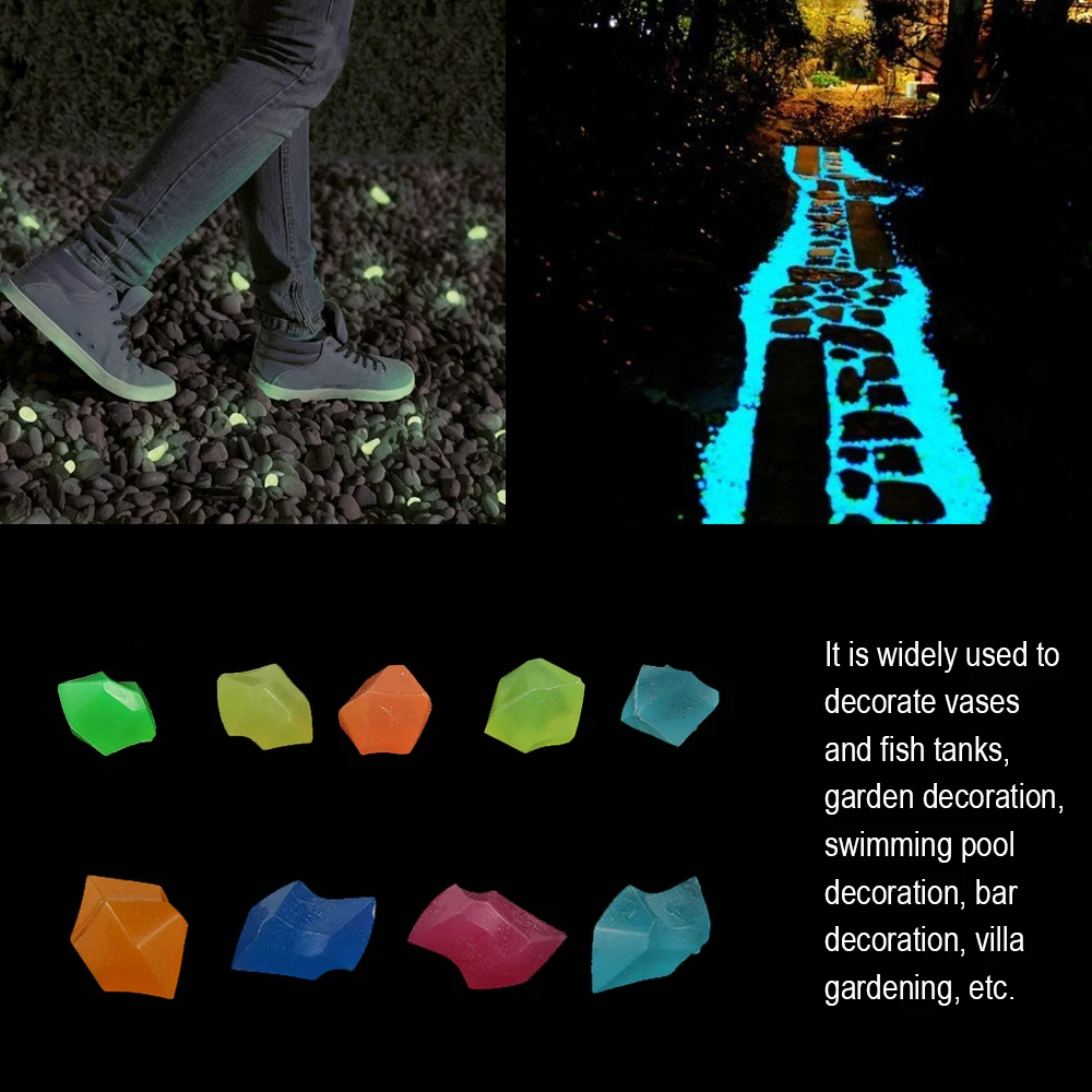 300Pcs Glow Rocks in The Dark  - Aquarium Decoration Rock recension och pris