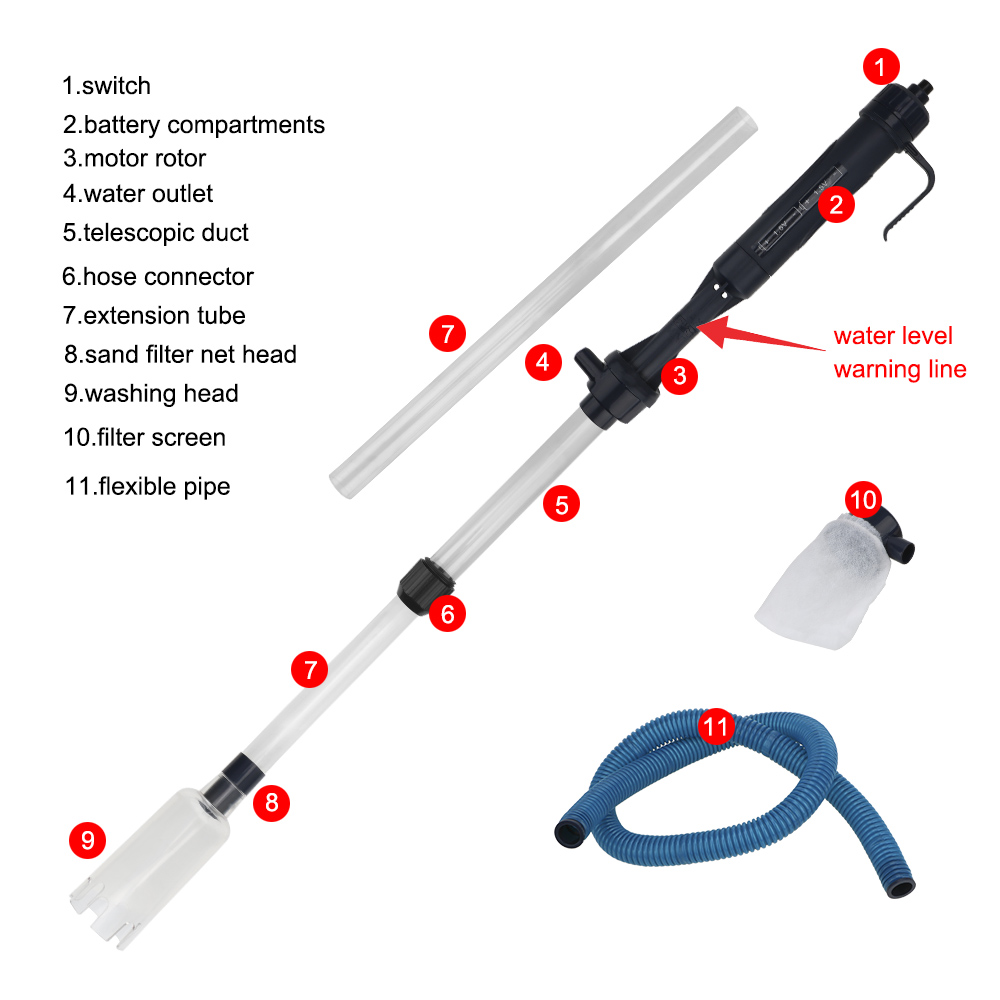 Electric Water Change Pump Gra - Aquarium Fish Waste Collector recension och pris
