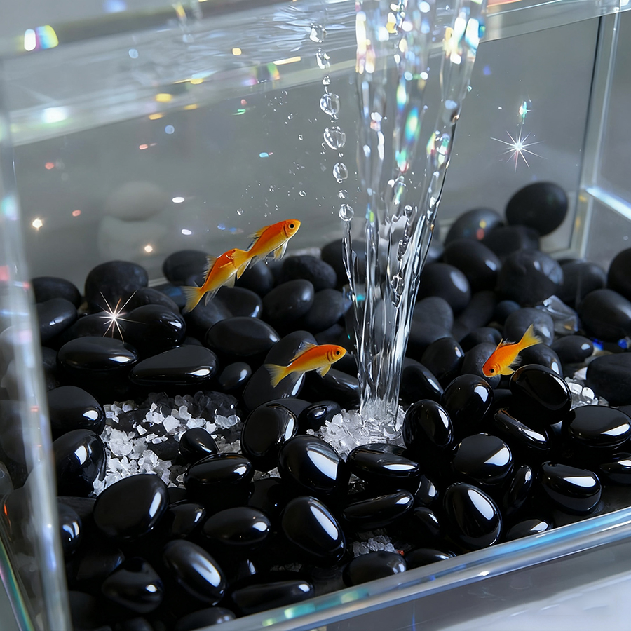 200g Black High Polished Natur - Aquarium Decoration Rock recension och pris