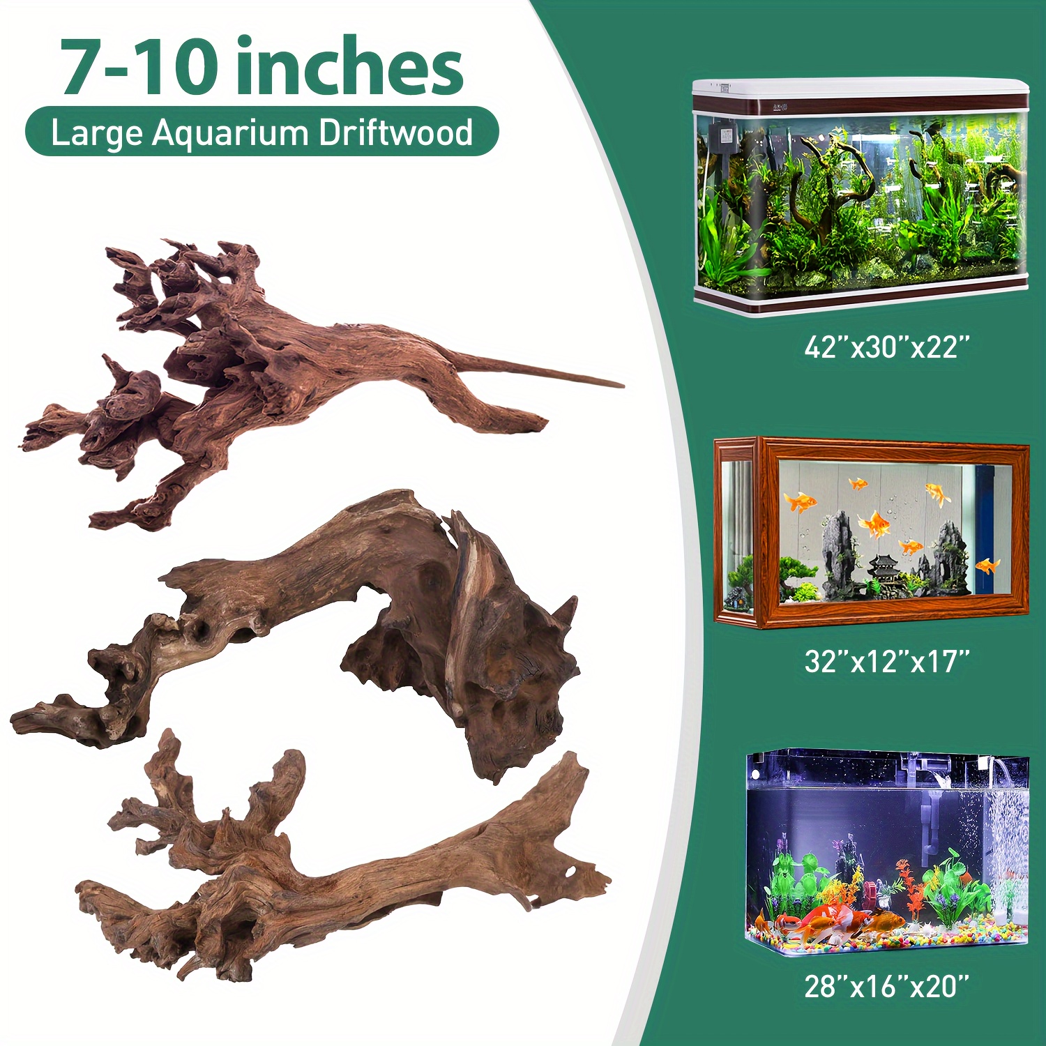 3pcs Natural Large Driftwood F - Aquarium Fish Hideout recension och pris