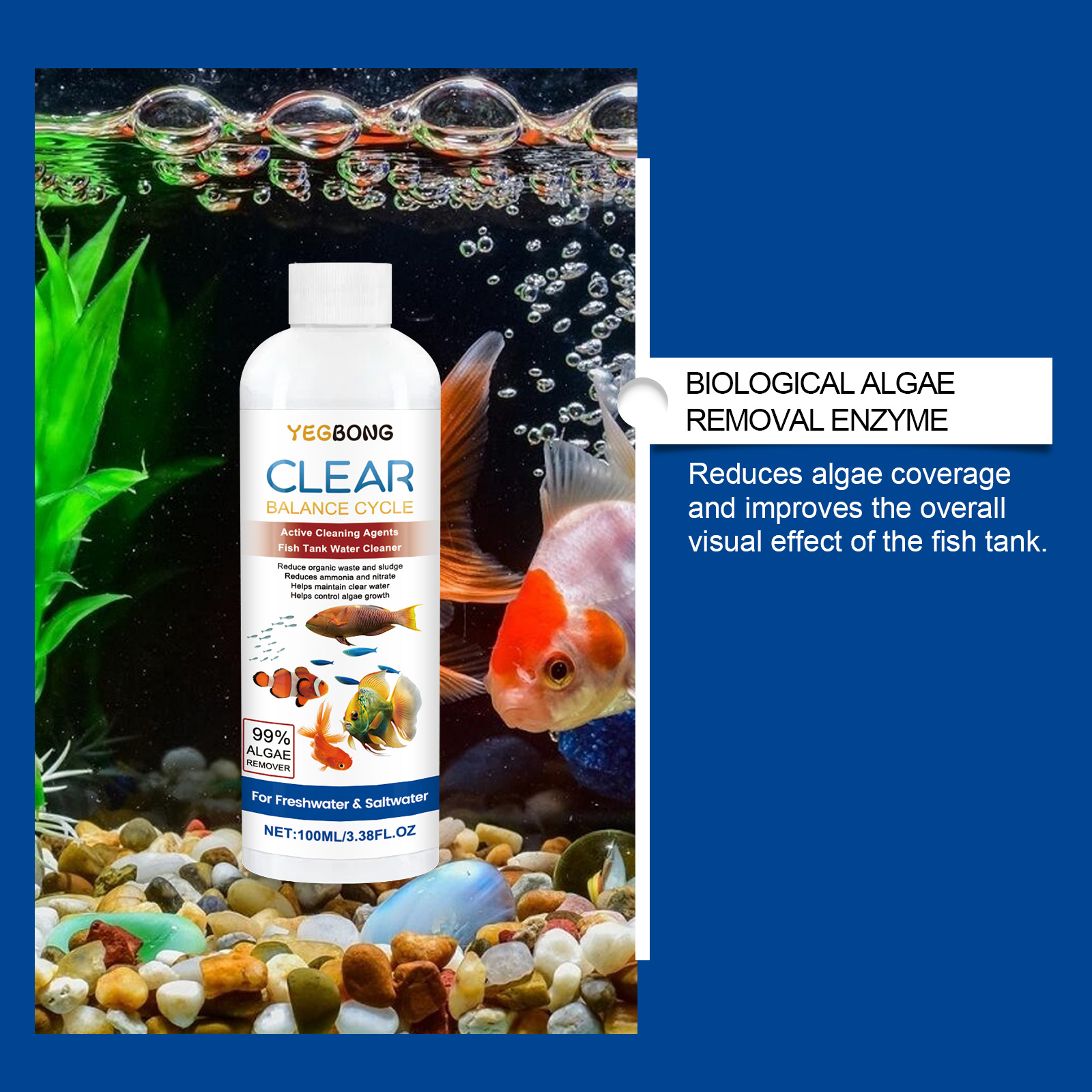 Aquarium Water Clarifier 100ml - Aquarium Fish Waste Collector recension och pris