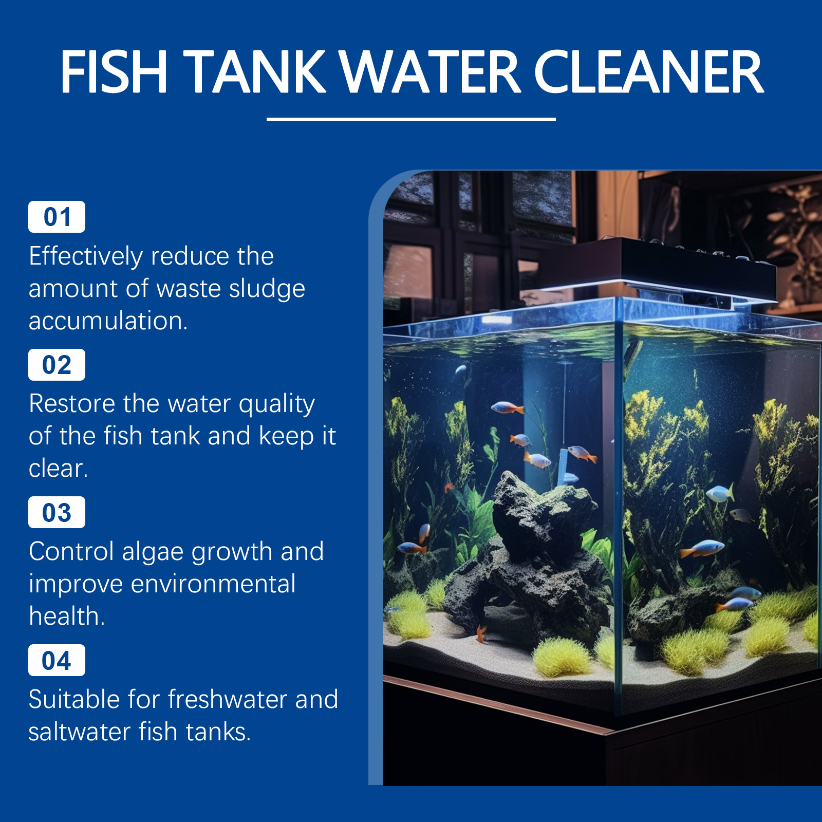 Aquarium Water Clarifier 100ml - Aquarium Fish Waste Collector recension och pris