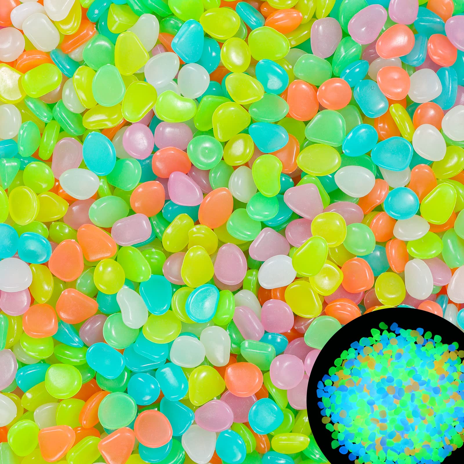 100Pcs Glow in the Dark Garden - Aquarium Decoration Rock recension och pris