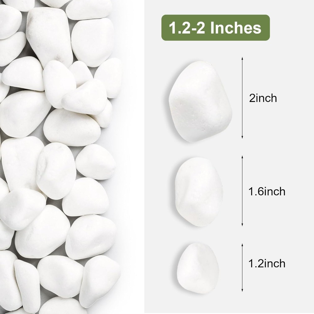 5 lbs White River Rocks, 1.2-2 - Aquarium Decoration Rock recension och pris