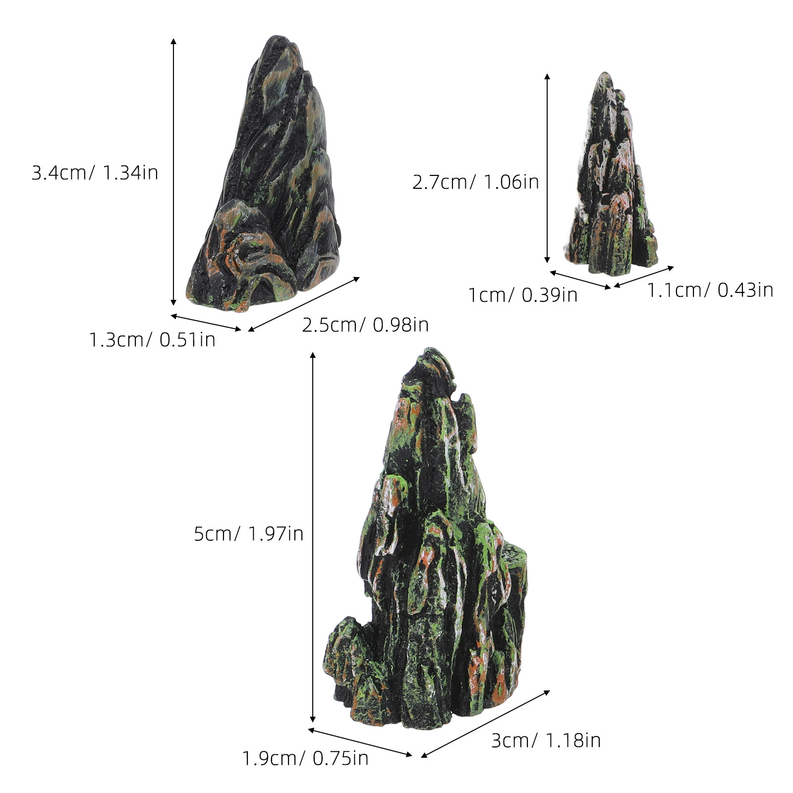 3Pcs Mini Rockery Artificial R - Aquarium Decoration Rock recension och pris